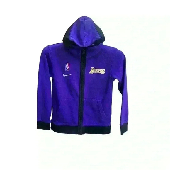 NWOT Nike LA Lakers NBA Therma Flex Purple Showtime Hoodie Youth Small - Picture 3 of 8